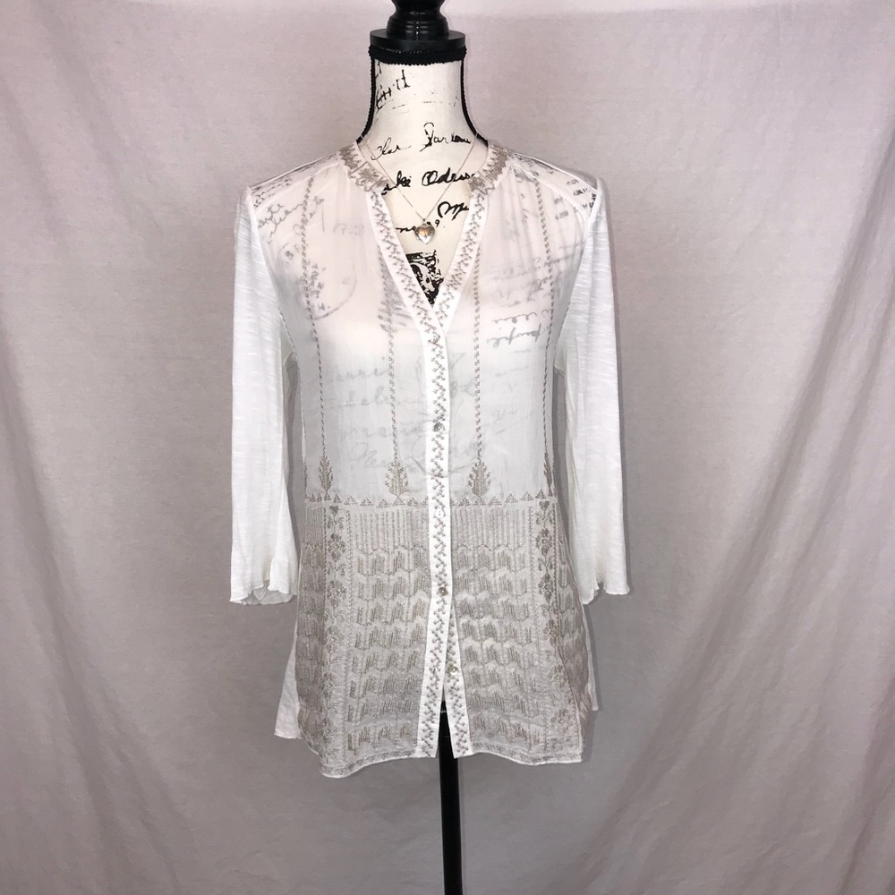 Anthropologie Tiny Henley Top EUC small